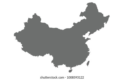 China map gray color