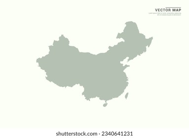Mapa chino de vector verde moderno.