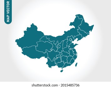 China map High Detailed on white background. Abstract design vector illustration eps 10