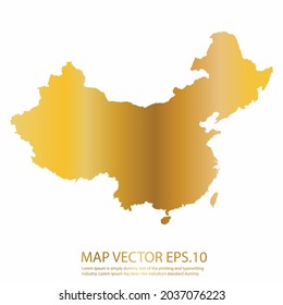 China map High Detailed on white background. gold gradient color. Abstract design vector illustration eps 10