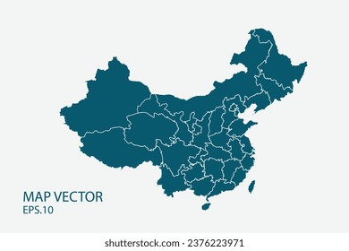 China map High Detailed on white background. Abstract design vector illustration eps 10