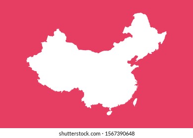 China map highlighted in white and pink background vector. Perfect for business concept, backgrounds, backdrop and wallpaper.