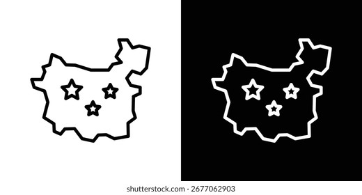 Icono de mapa de China Gráfico de Vector en blanco y negro