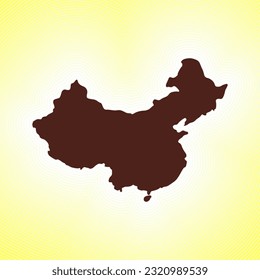 China map icon. Country shape on radiant striped gradient background. China vibrant poster. Awesome vector illustration.