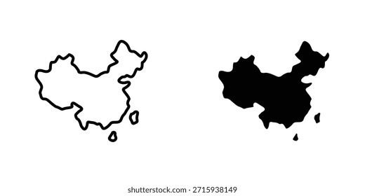 China map icon design collection. Vector sign and symbol for UI designs