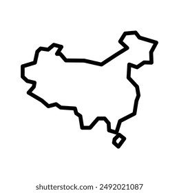 china map icon design in filled and outlined style