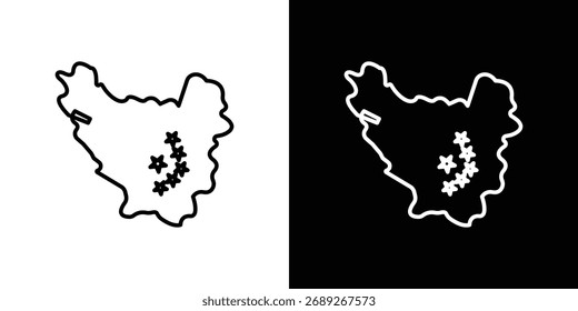 Ícone do mapa da China. Traçado editável. Ícone para Web.