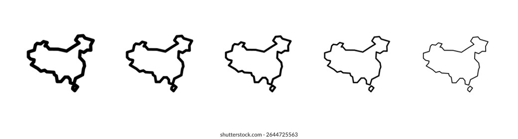 Icono de mapa de China Ilustración plana Set Logo