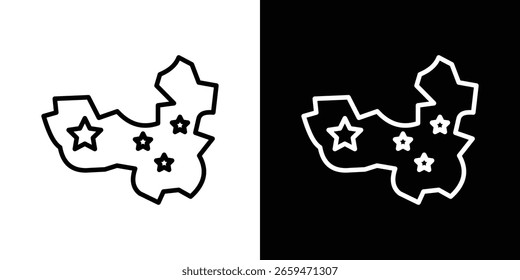China-Karte-Symbol einzeln Silhouette auf weißem Hintergrund. Vektorgrafik.