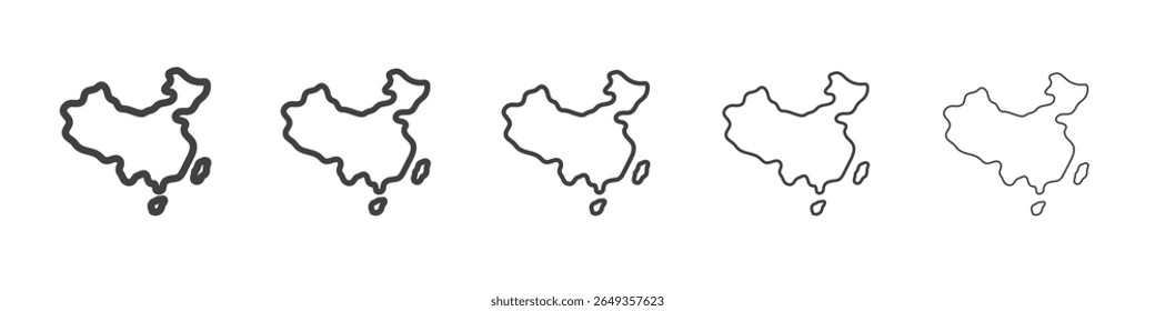 china map icon Line graphics illustration symbol