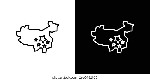 Kontur des China-Kartensymbols. EPS 10 editierbarer Vektor