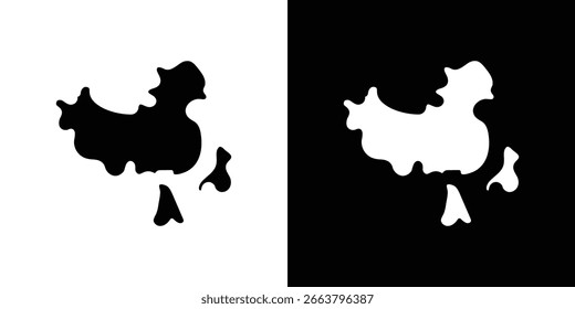 China map icon symbol. Simple, flat design for web and mobile app