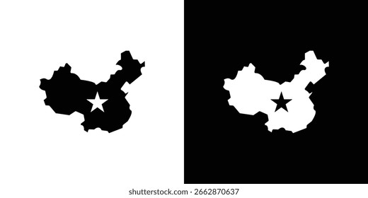 China map icon symbol. Vector icon in trendy flat design