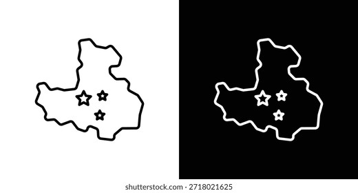 Icono de mapa de China en estilo de línea de trazo de moda. Conjunto de Vector de icono de Sitio web.
