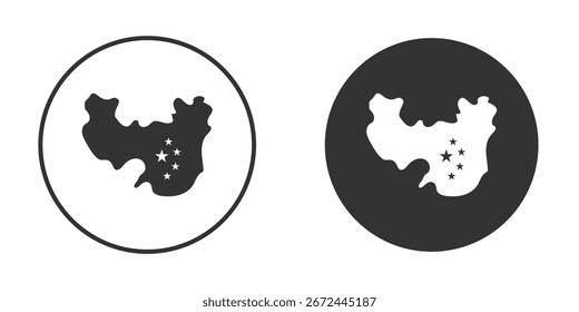Clipart de Vector de icono de mapa de China en colores negros. adecuado para trabajo gráfico