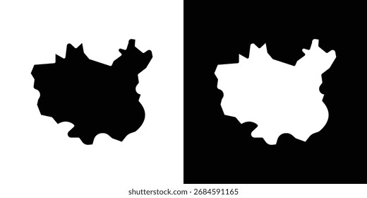 China map icon, Vector graphics in filled style