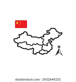 CHINA map icon vector illustration symbol design