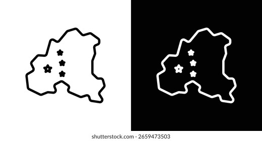 ícone do mapa de China para o site, modelo de design de vetor estilo elegante