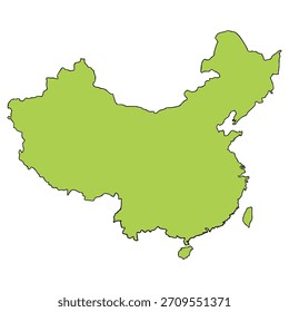 China map illustration hand drawn isolated vector