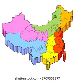 China map illustration hand drawn isolated vector
