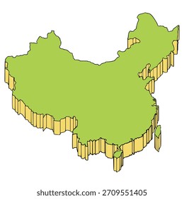 China map illustration hand drawn isolated vector