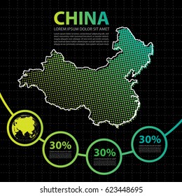 China map infographic design template