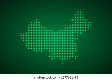 China map, internet line, connected points. China map with dot .Vector illustration Eps 10.