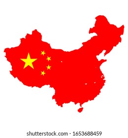 China map isolated on white background. Vector illustration