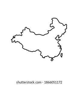 Map Black Outline China Stock Vector (Royalty Free) 1326004637 ...