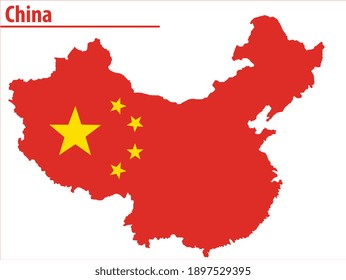 China map isolated on white background. Vector illustration