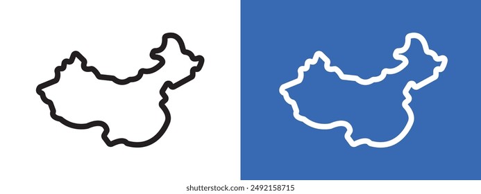 china map logo sign set vector outline