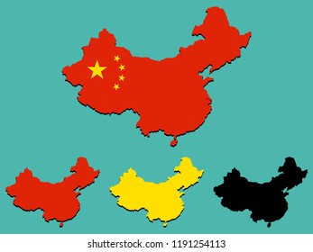 China map with national flag decoration