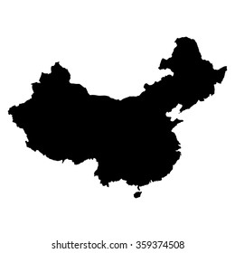 China map on white background vector