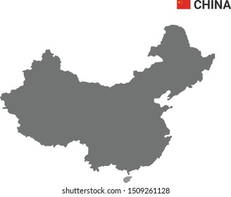 China map on white background,illustration,textured , Symbols of China - Vector