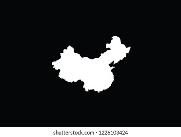 China map outline country shape national borders 