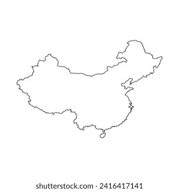 Mapa de antecedentes de China con los estados. Mapa de los Estados de China aislado sobre fondo blanco. Mapa de ilustración de vector