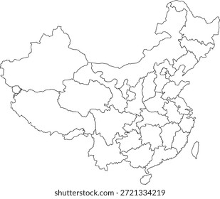 Ilustración vectorial del esquema del mapa de China