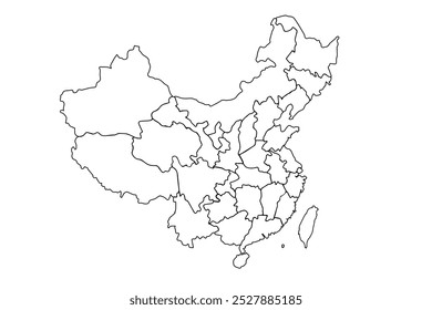 China map outline. Vector image