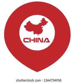 china map and map pin