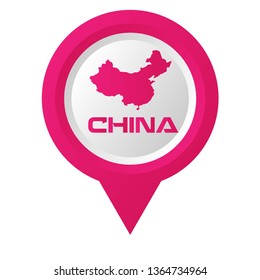 china map and map pin