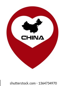 china map and map pin