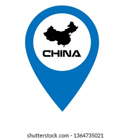 china map and map pin