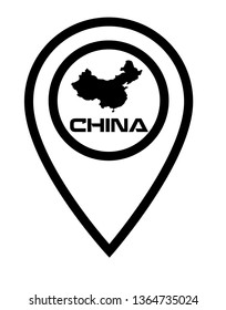 china map and map pin