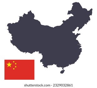 China map with Republic of China flag
