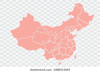 China Map salmon Color Background quality files png