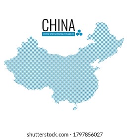 China Map Screen Printing Techniques, Vector illustration and Design.