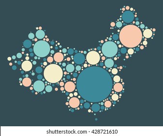  china map shape design by color point