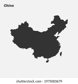 China map silhouette. Vector illustration.