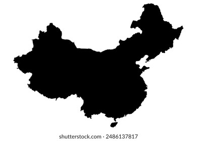 China map silhouette vector illustration