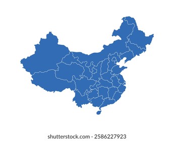 China Map vector icon. Minimalistic Colorful Map of China.
